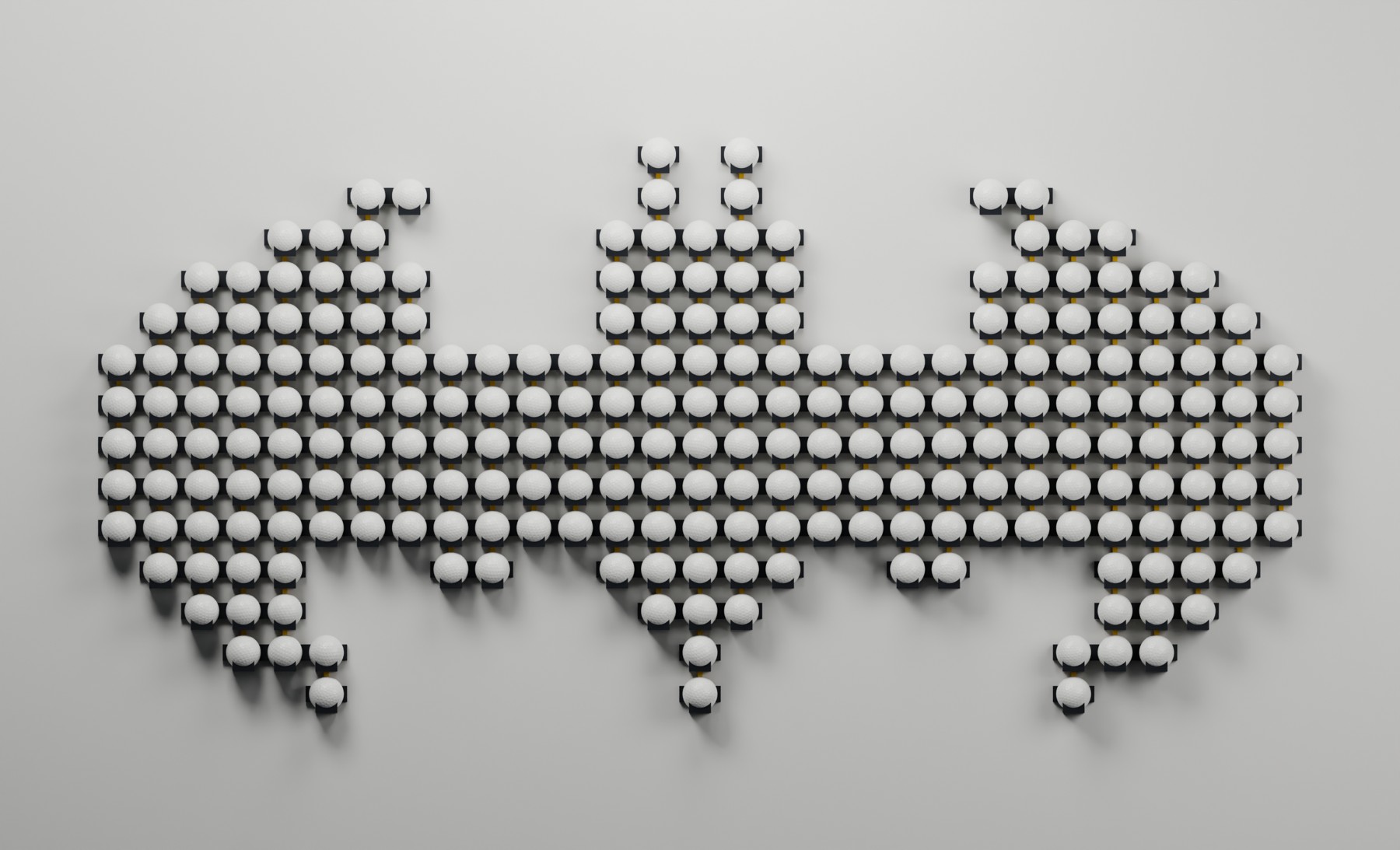 Batman Classic Emblem golf ball rack model rendering